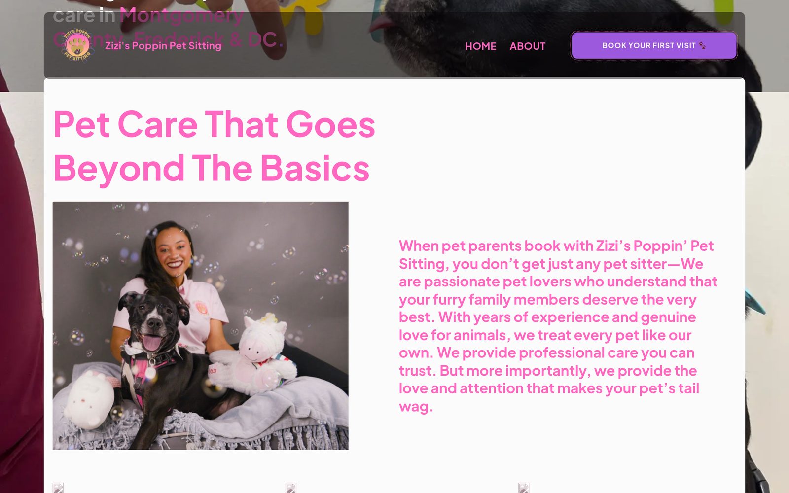 ZiZi Greenwalt, founder of Zizi's Poppin Pet Sitting, on her website